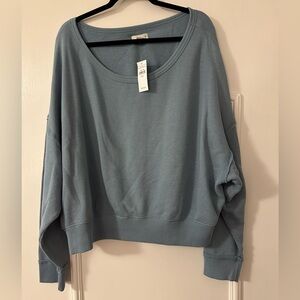 American Eagle Blue Cropped Sweatshirt